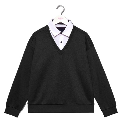 Джемпер обманка школьный для мальчика Deloras G71820 черный 1